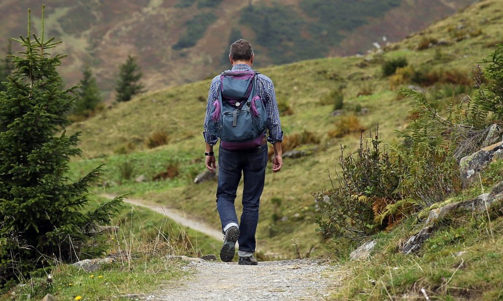©pixabay_Hermann Mann von hinten beim Wandern