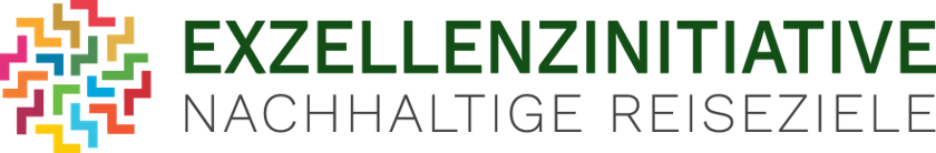 The logo of the Exzellenzinitiative Nachhaltige Reiseziele.